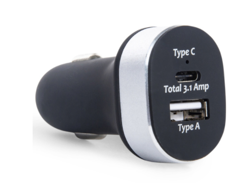 Electronic Necessities 3.1 Amp USB/Type-C Dual Car Charger